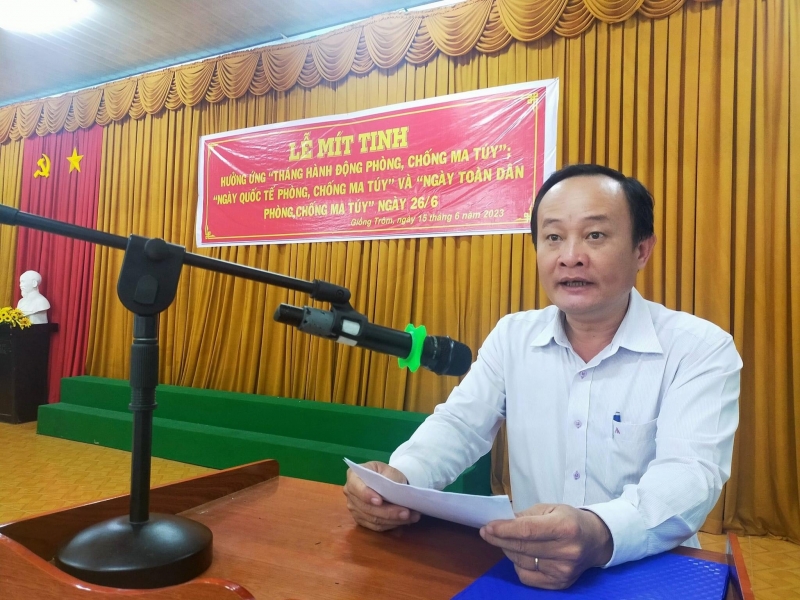 Ông Lê Văn Nhân - Chủ tịch UBND huyện phát biểu chỉ đạo